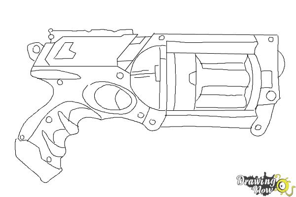 How to Draw a Nerf Gun - Step 10