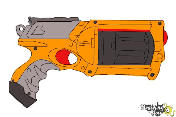 How to Draw a Nerf Gun - Step 11.