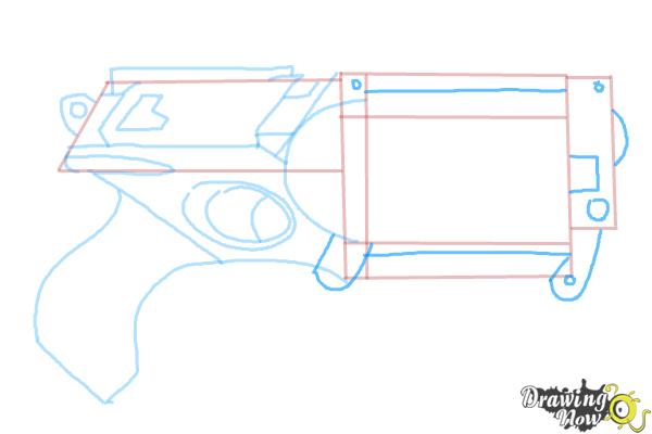 How to Draw a Nerf Gun - Step 7.