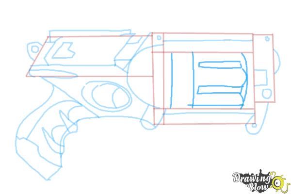 How to Draw a Nerf Gun - Step 9.