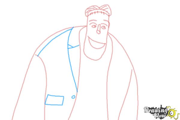 How to Draw Frankenstein from Hotel Transylvania 2 - Step 5
