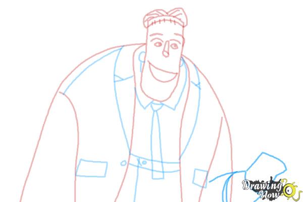 How to Draw Frankenstein from Hotel Transylvania 2 - Step 7