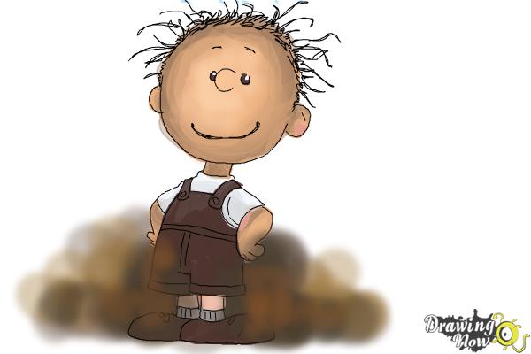 How to Draw Pig Pen from The Peanuts Movie - Step 11
