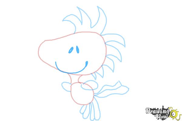 How to Draw Woodstock from The Peanuts Movie - Step 8 How to Draw Woodstock from The Peanuts Movie - Step 8