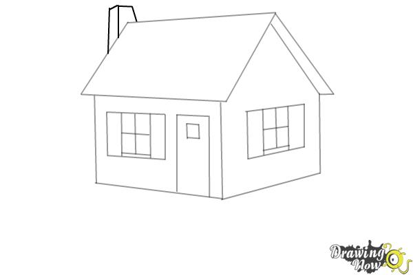 How to Draw a House Step by Step - Step 7 How to Draw a House Step by Step - Step 7
