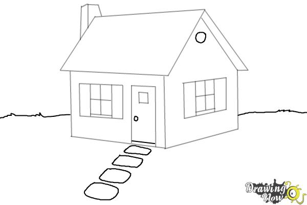 How to Draw a House Step by Step - Step 8