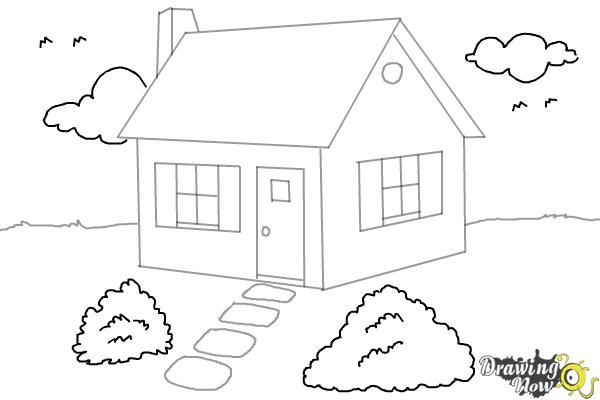 How to Draw a House Step by Step | DrawingNow