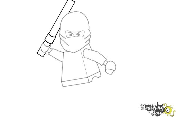 How to Draw Kai from Lego Ninjago - Step 7