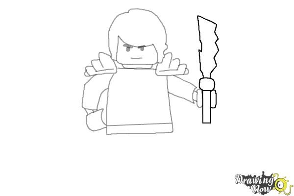 How to Draw Cole from Lego Ninjago - Step 7