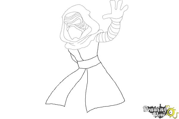 How to Draw Kylo Ren from Star Wars VII - Step 7