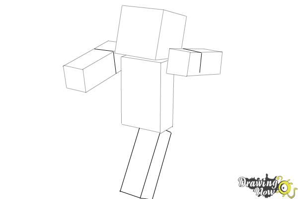 How to Draw Herobrine from Minecraft - Step 5