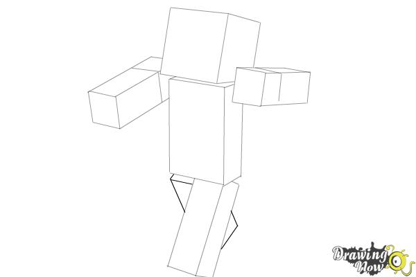 How to Draw Herobrine from Minecraft - Step 6