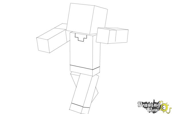 How to Draw Herobrine from Minecraft - Step 7