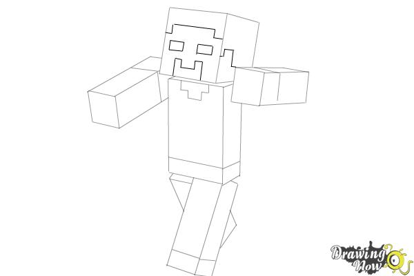 How to Draw Herobrine from Minecraft | DrawingNow