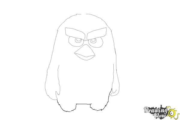 How to Draw Red from The Angry Birds Movie - Step 6