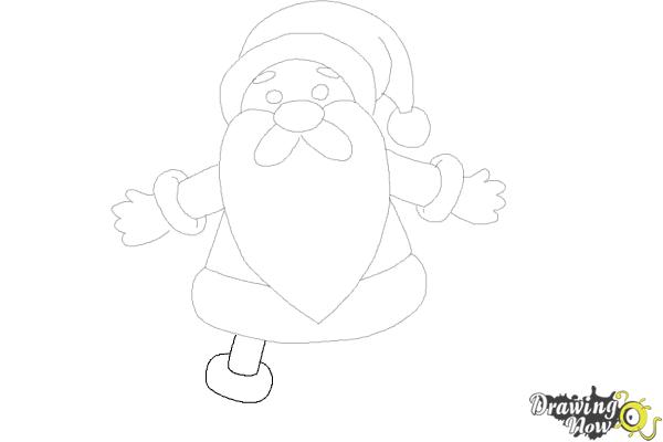 How to Draw Cute Santa Claus - Step 12