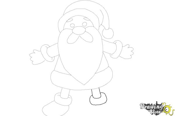 How to Draw Cute Santa Claus - Step 14