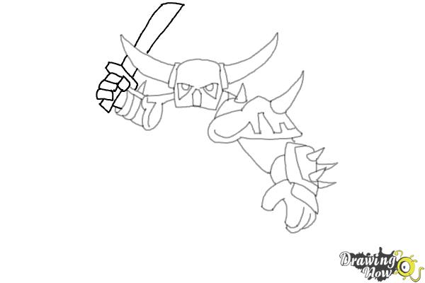 How to Draw P.E.K.K.A from Clash of Clans - Step 7