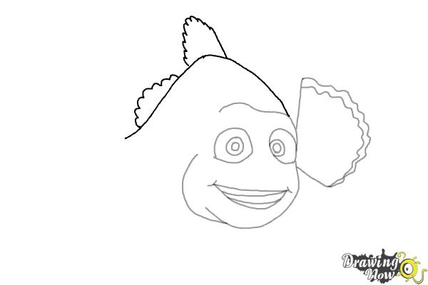 How to Draw Marlin from Finding Dory - Step 5