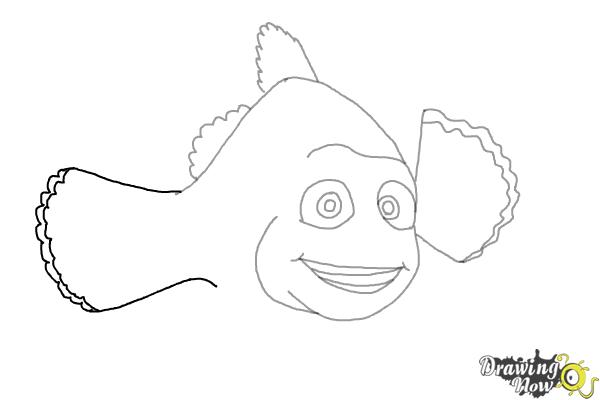 How to Draw Marlin from Finding Dory - Step 6