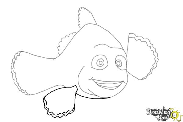 How to Draw Marlin from Finding Dory - Step 7