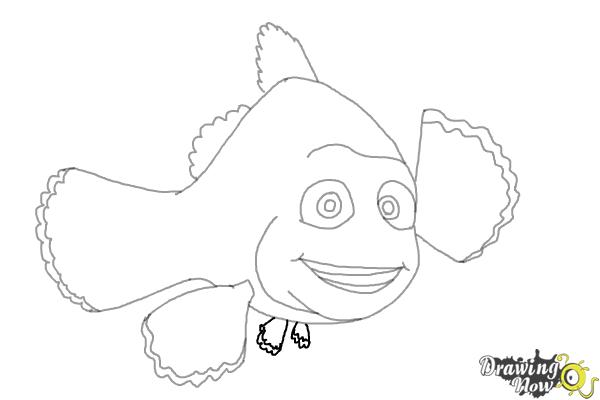 How to Draw Marlin from Finding Dory - Step 8