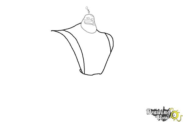 How to Draw Captain Qwark from the Movie Ratchet and Clank - Step 3 How to Draw Captain Qwark from the Movie Ratchet and Clank - Step 3