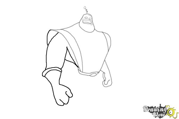 How to Draw Captain Qwark from the Movie Ratchet and Clank - Step 5