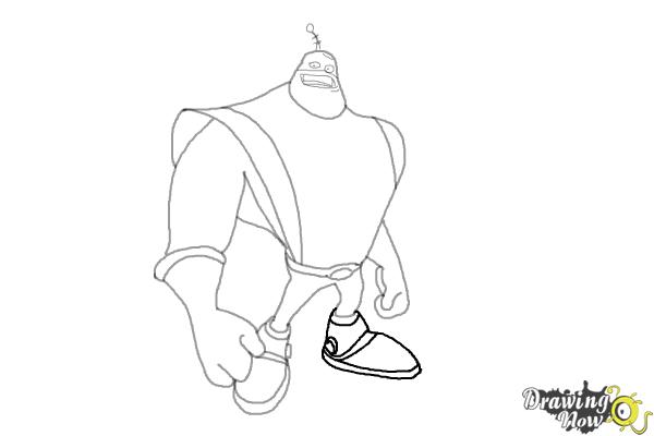 How to Draw Captain Qwark from the Movie Ratchet and Clank - Step 7