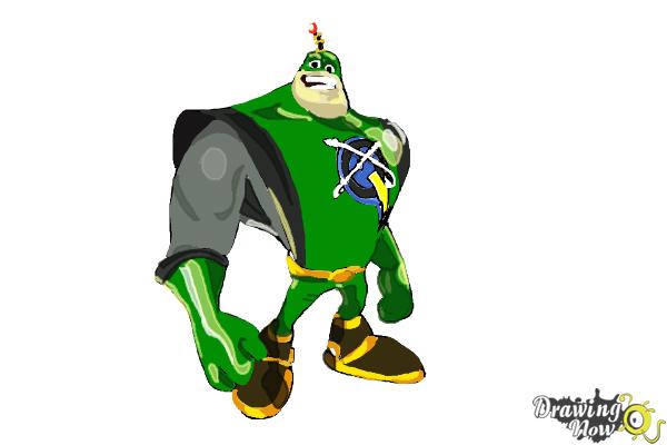 How to Draw Captain Qwark from the Movie Ratchet and Clank - Step 9
