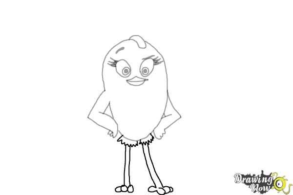How to Draw Stella from The Angry Birds Movie - Step 7