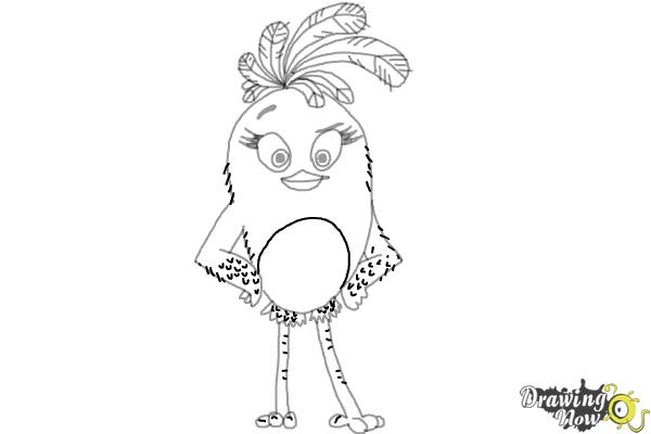 How to Draw Stella from The Angry Birds Movie - Step 9 How to Draw Stella from The Angry Birds Movie - Step 9