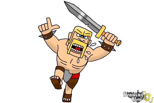 How to Draw The Barbarian From Clash Of Clans - Step 10