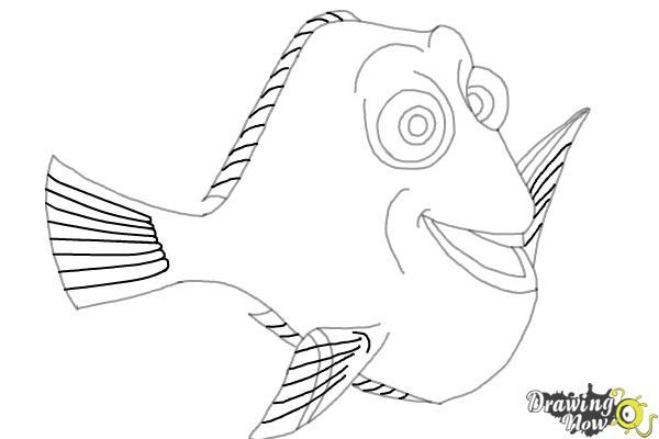 How to Draw Dory from Finding Dory - Step 7