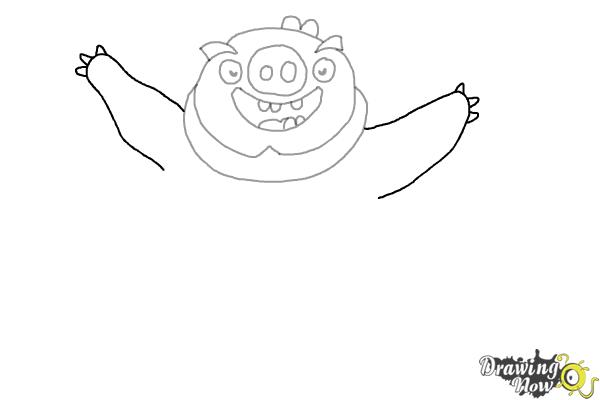 How to Draw Leonard The King Pig from Angry Birds - Step 6 How to Draw Leonard The King Pig from Angry Birds - Step 6