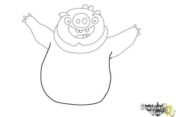 How to Draw Leonard The King Pig from Angry Birds - Step 7