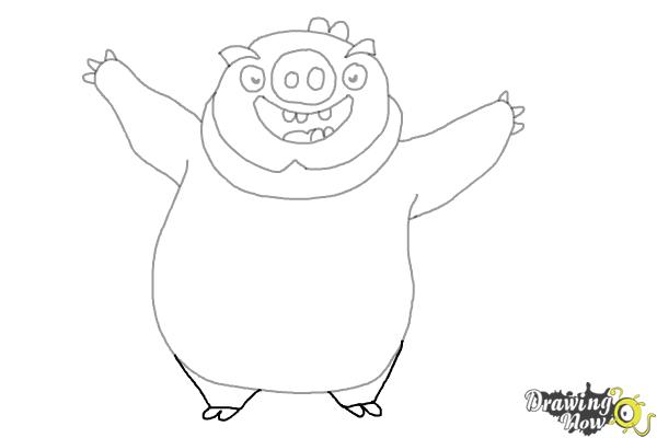 How to Draw Leonard The King Pig from Angry Birds - Step 8