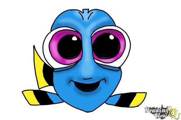 How to Draw Baby Dory From Finding Dory - Step 8