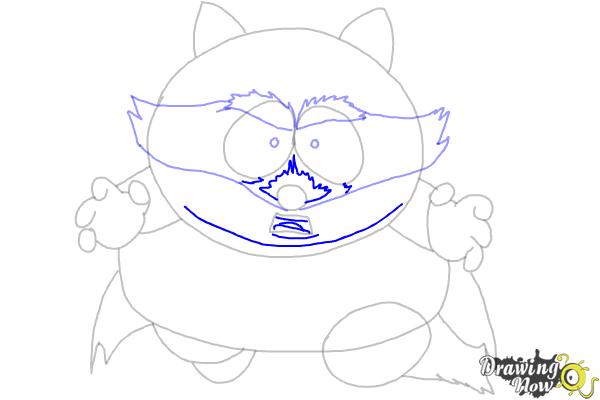 How To Draw Eric Cartman as The Coon - Step 7