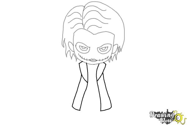 How to Draw Chibi Joker from Batman - Step 6