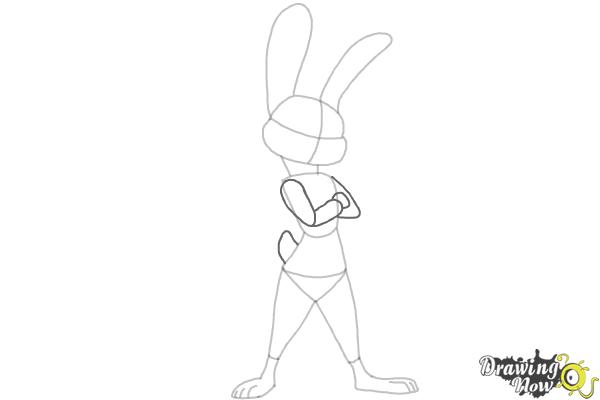 How to Draw Judy Hopps (The Bunny) From Zootopia - Step 6