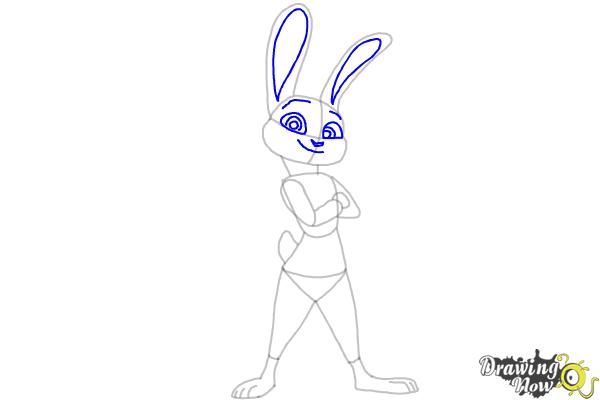 How to Draw Judy Hopps (The Bunny) From Zootopia - Step 7
