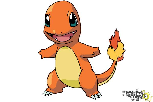 How to Draw Pokemon Charmander - Step 9 How to Draw Pokemon Charmander - Step 9