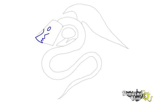 How to Draw a Dragon Tribal Tattoo - Step 4