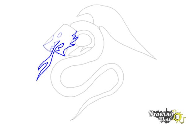 How to Draw a Dragon Tribal Tattoo - Step 5