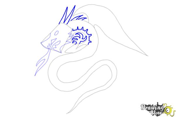 How to Draw a Dragon Tribal Tattoo - Step 6