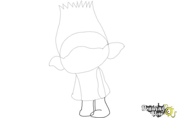 How to Draw Branch from Trolls Movie - Step 5
