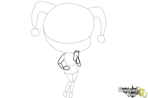 How to Draw Chibi Harley Quinn from Suicide Squad - Step 5