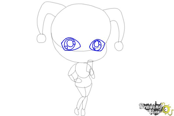 How to Draw Chibi Harley Quinn from Suicide Squad - Step 6