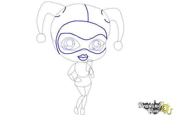 How to Draw Chibi Harley Quinn from Suicide Squad - Step 7